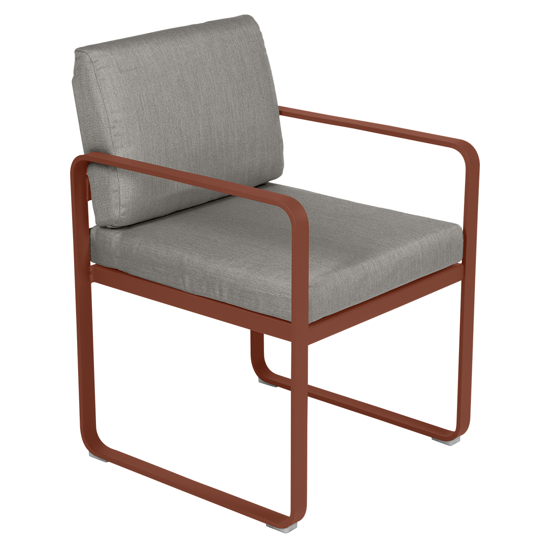 Fermob Bellevie dining armchair tuinstoel Red ochre - Grey taupe