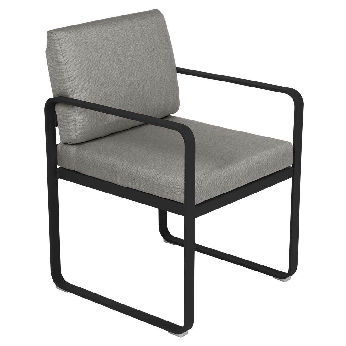 Fermob Bellevie dining armchair tuinstoel Liquorice - Grey taupe