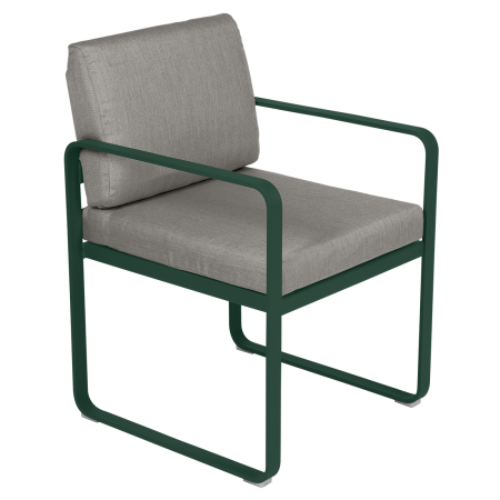 Fermob Bellevie dining armchair tuinstoel Cedar green - Grey taupe