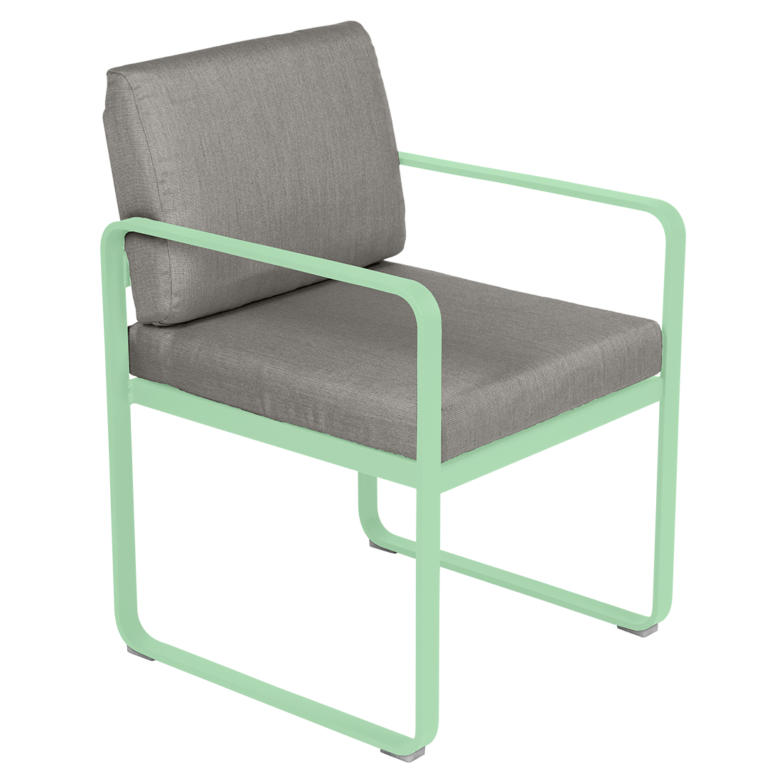 Fermob Bellevie dining armchair tuinstoel Opaline green - Grey taupe