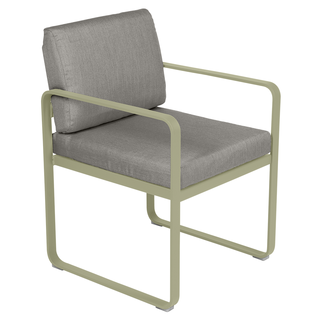 Fermob Bellevie dining armchair tuinstoel Willow green - Grey taupe