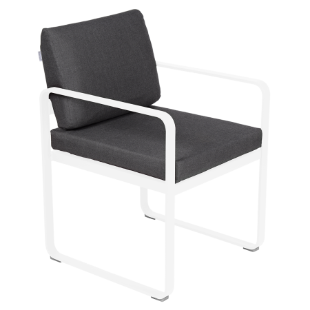 Fermob Bellevie dining armchair tuinstoel Cotton white - Graphite