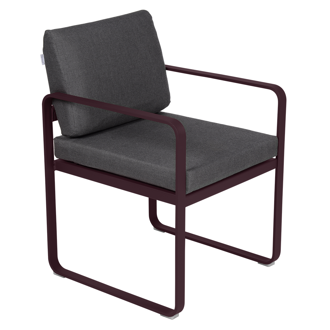 Fermob Bellevie dining armchair tuinstoel Black cherry - Graphite
