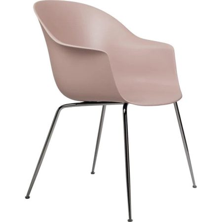 Gubi Bat eetkamerstoel zwart chroom Sweet Pink