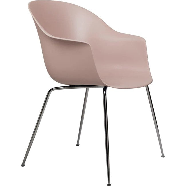 Gubi Bat eetkamerstoel zwart chroom Sweet Pink