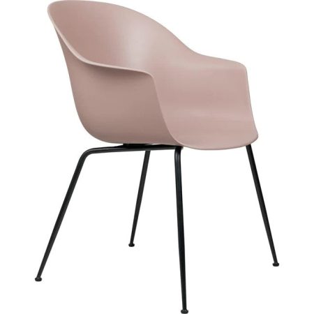 Gubi Bat eetkamerstoel zwart staal Sweet Pink