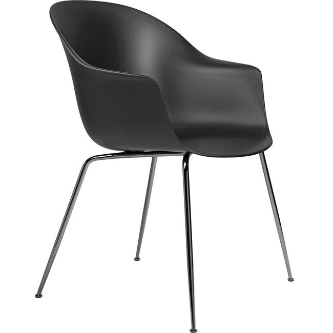 Gubi Bat eetkamerstoel zwart chroom Black