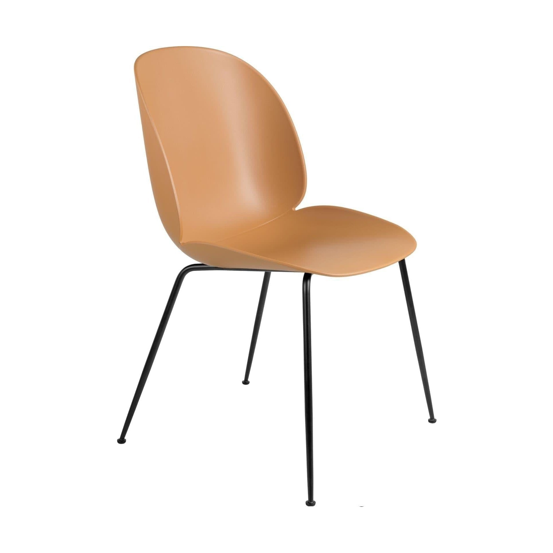 Gubi Beetle eetkamerstoel zwart staal Amber Brown