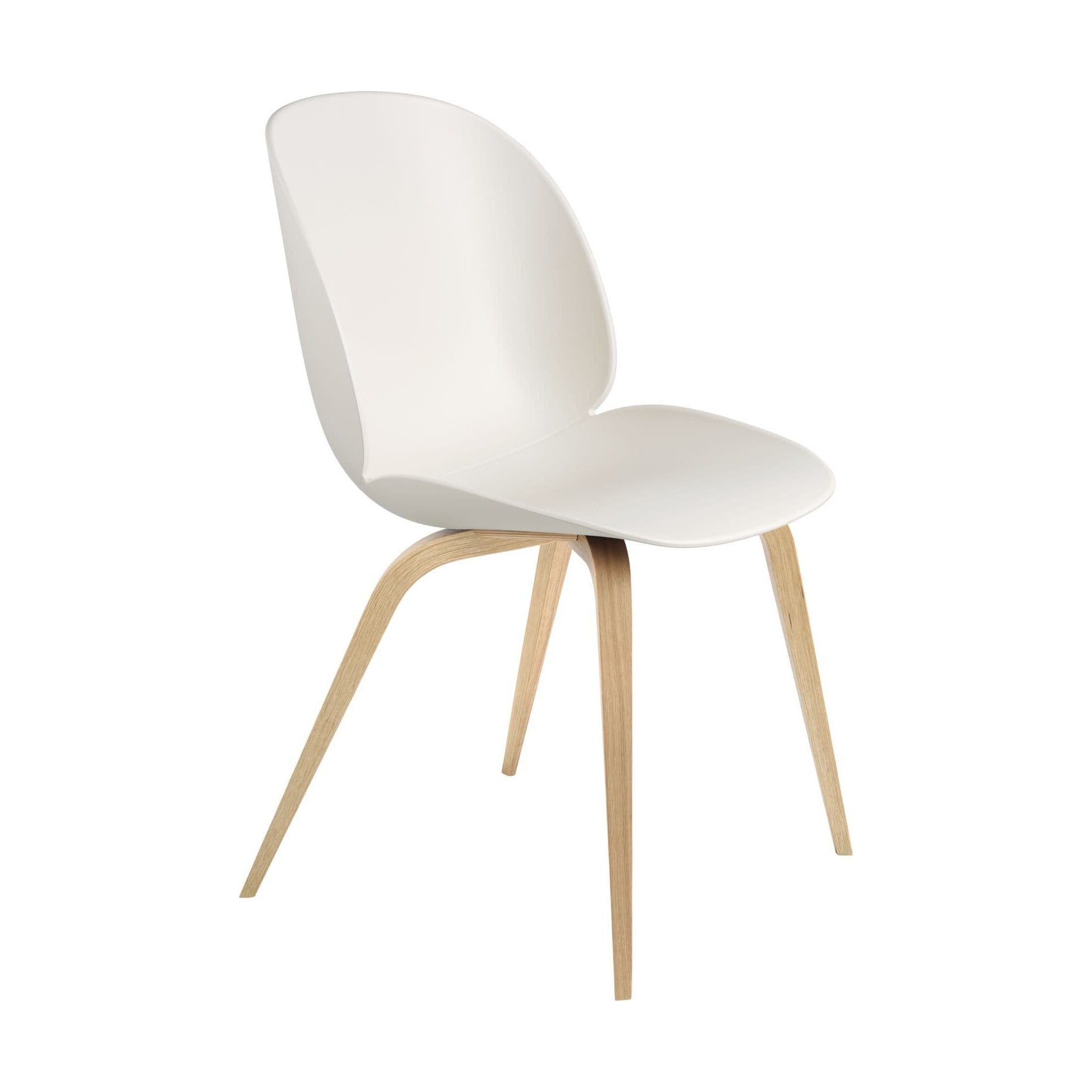 Gubi Beetle eetkamerstoel naturel eiken Alabaster White