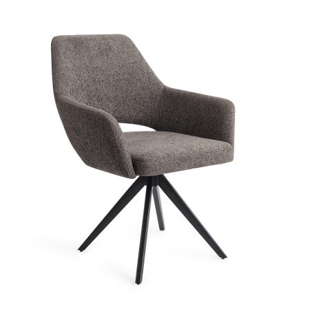 Jesper Home Eetkamerstoel 'Yanai' Turn Black, Draaibaar, kleur Amazing Grey