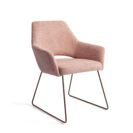 Jesper Home Eetkamerstoel 'Yanai' Slide Rose Gold, kleur Pink Punch
