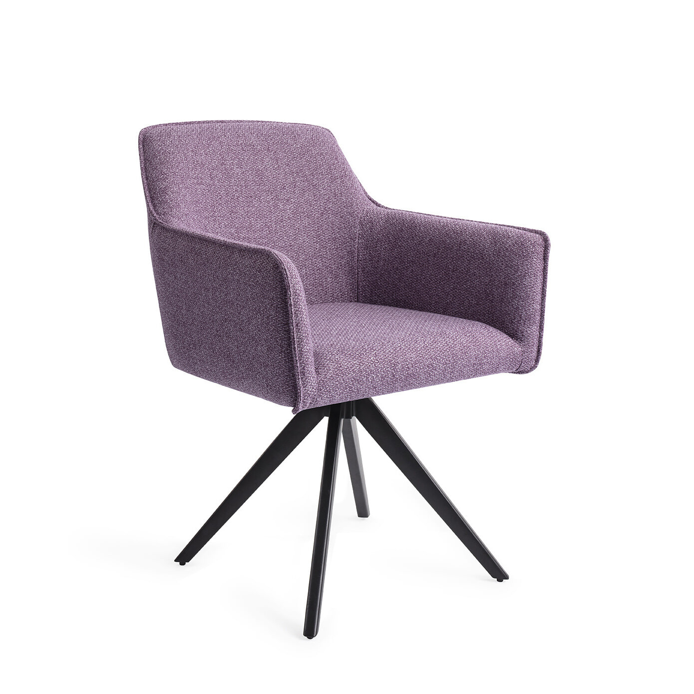 Jesper Home Eetkamerstoel 'Hofu' Turn Black, Draaibaar, kleur Violet Daisy