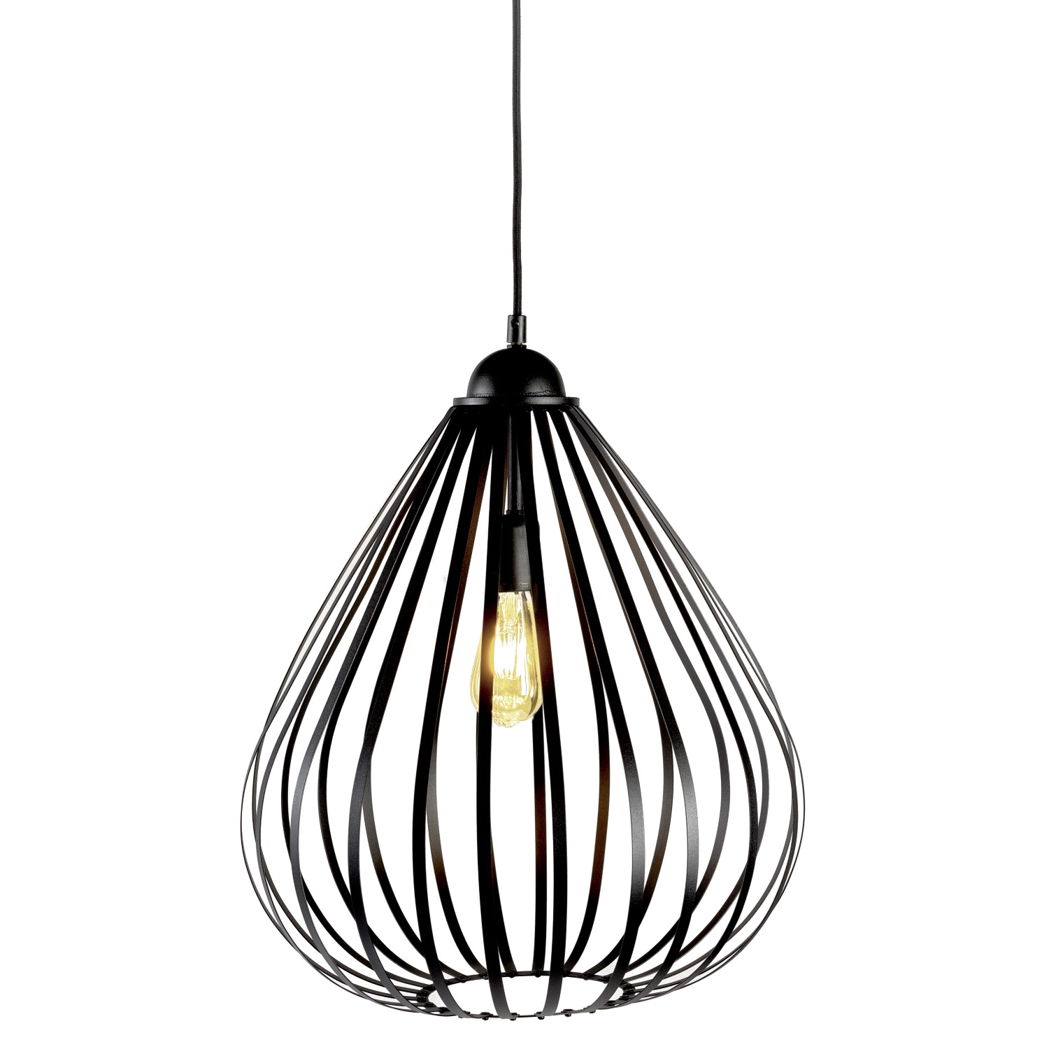 Hugo peer zwart 70cm hanglamp