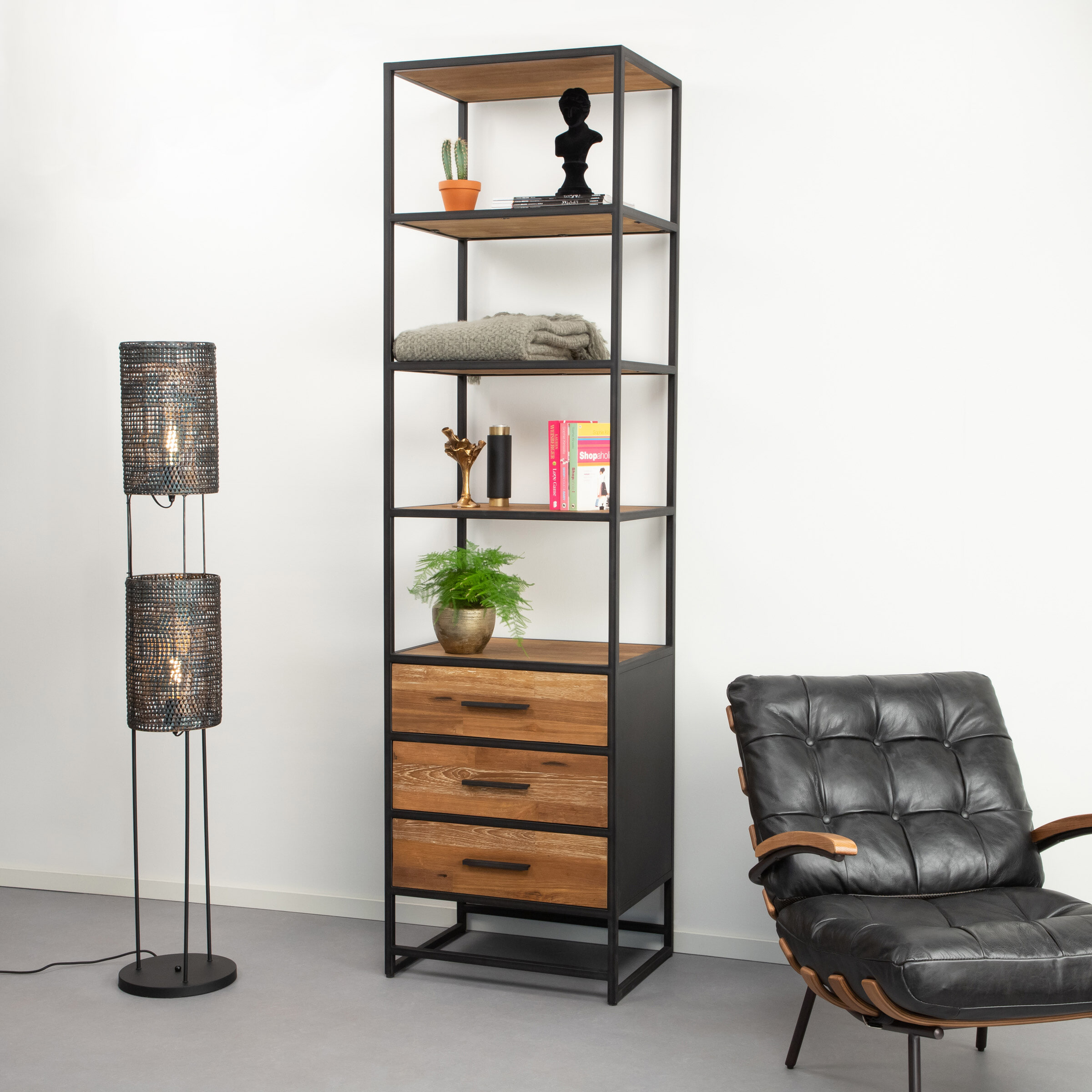 Sohome Boekenkast 'Manilla' Teak, 60 x 220cm
