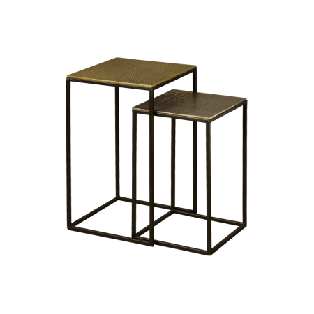 RENEW Bijzettafel 'Andre' Set van 2 stuks, kleur Brass / Zwart