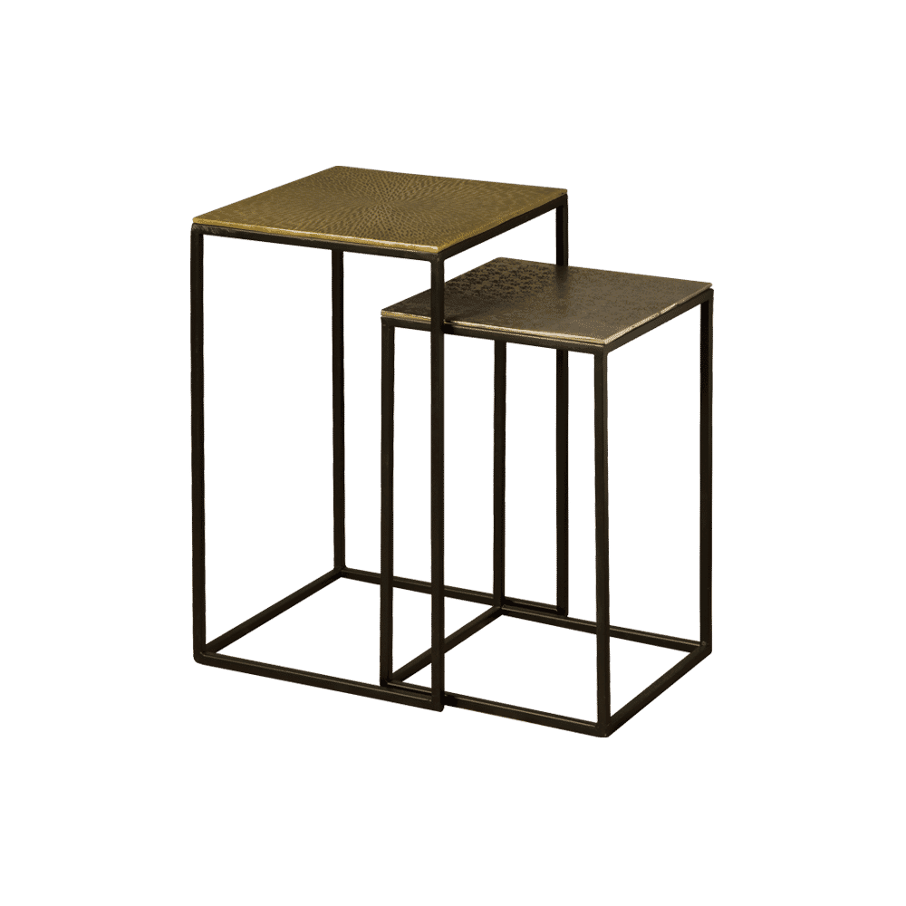 RENEW Bijzettafel 'Andre' Set van 2 stuks, kleur Brass / Zwart