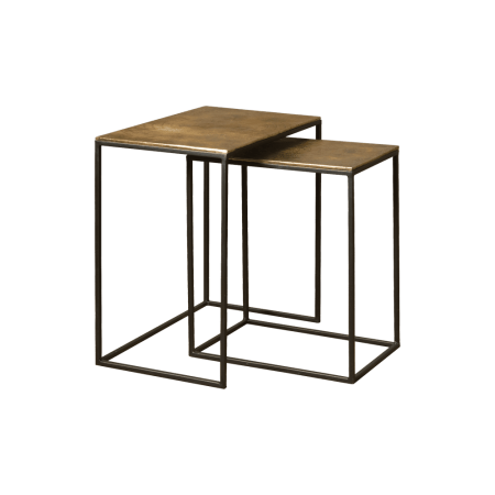 RENEW Bijzettafel 'Jos' Set van 2 stuks, kleur Antique Brass