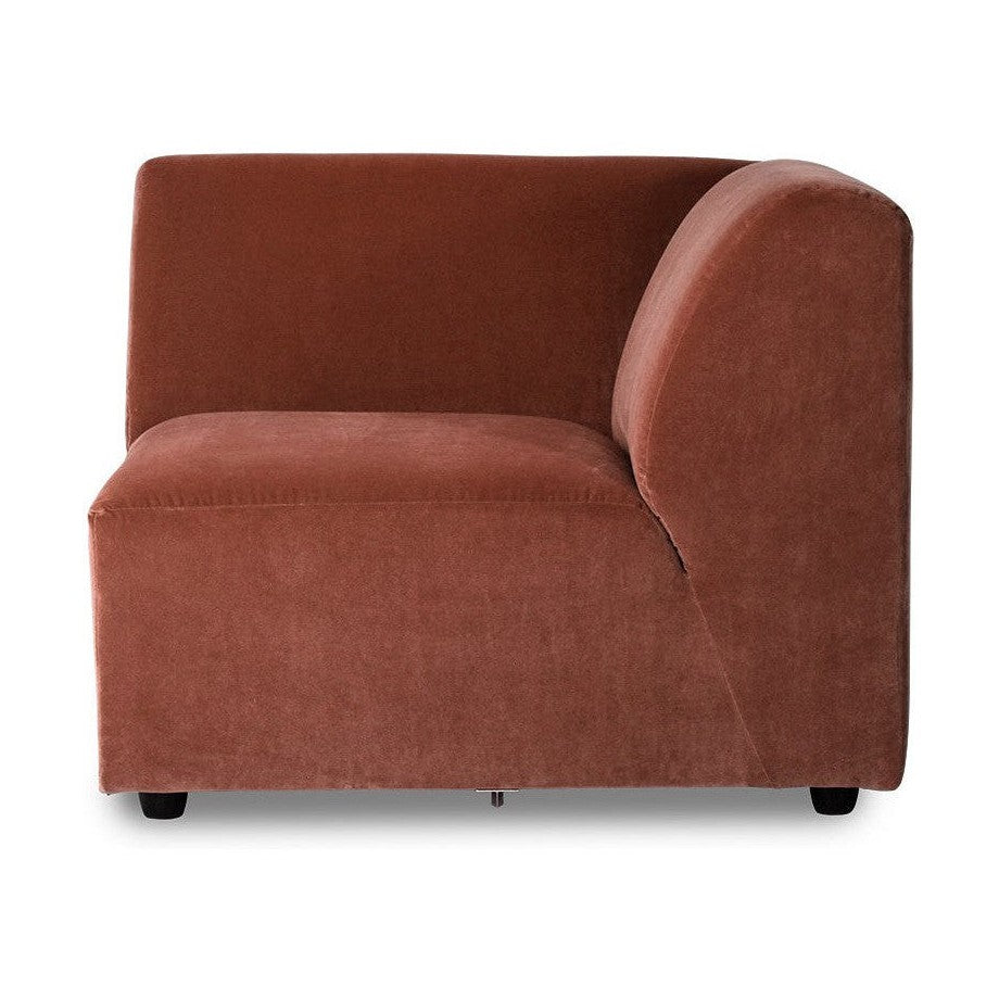 HKliving Jax bank Right Corner Royal Velvet Magnolia