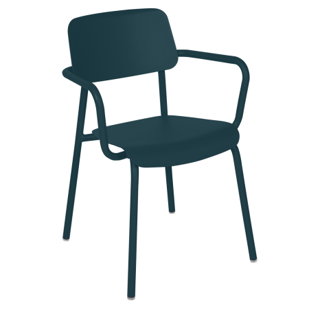 Fermob Studie tuinstoel met arm Acapulco blue