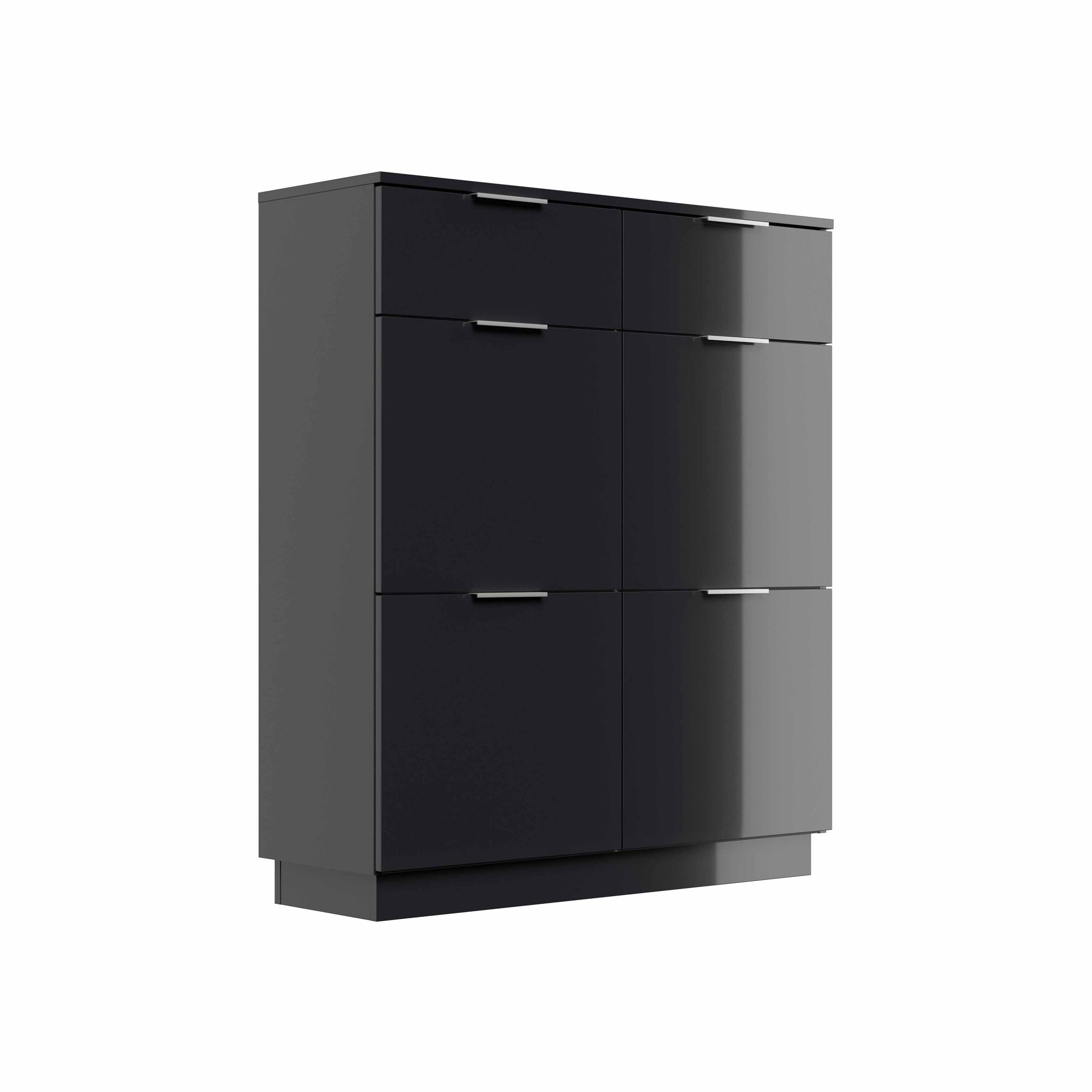 Schoenenkast Moon Hoogglans Grafiet 114 cm