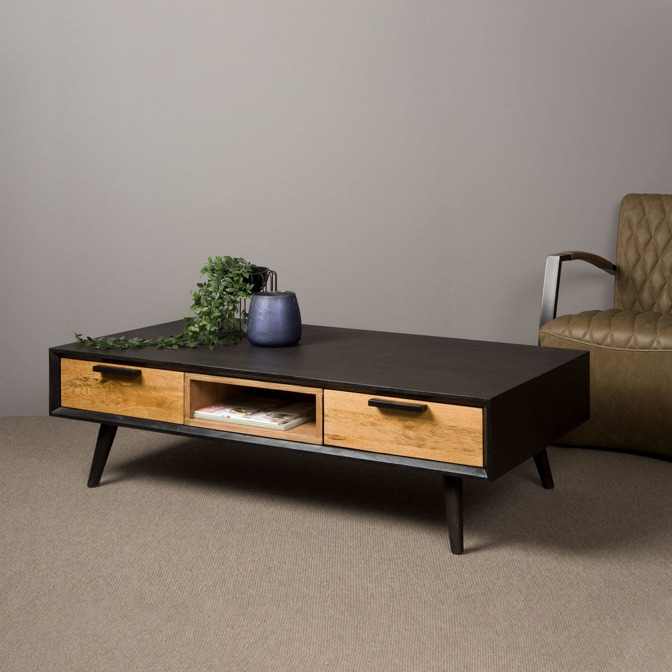 Tower Living Salontafel 'Bresso' Eiken, 140 x 70 cm