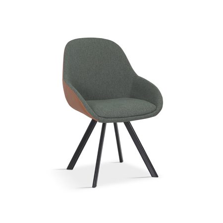 Stoel Malou Groen-Cognac - Set van 2