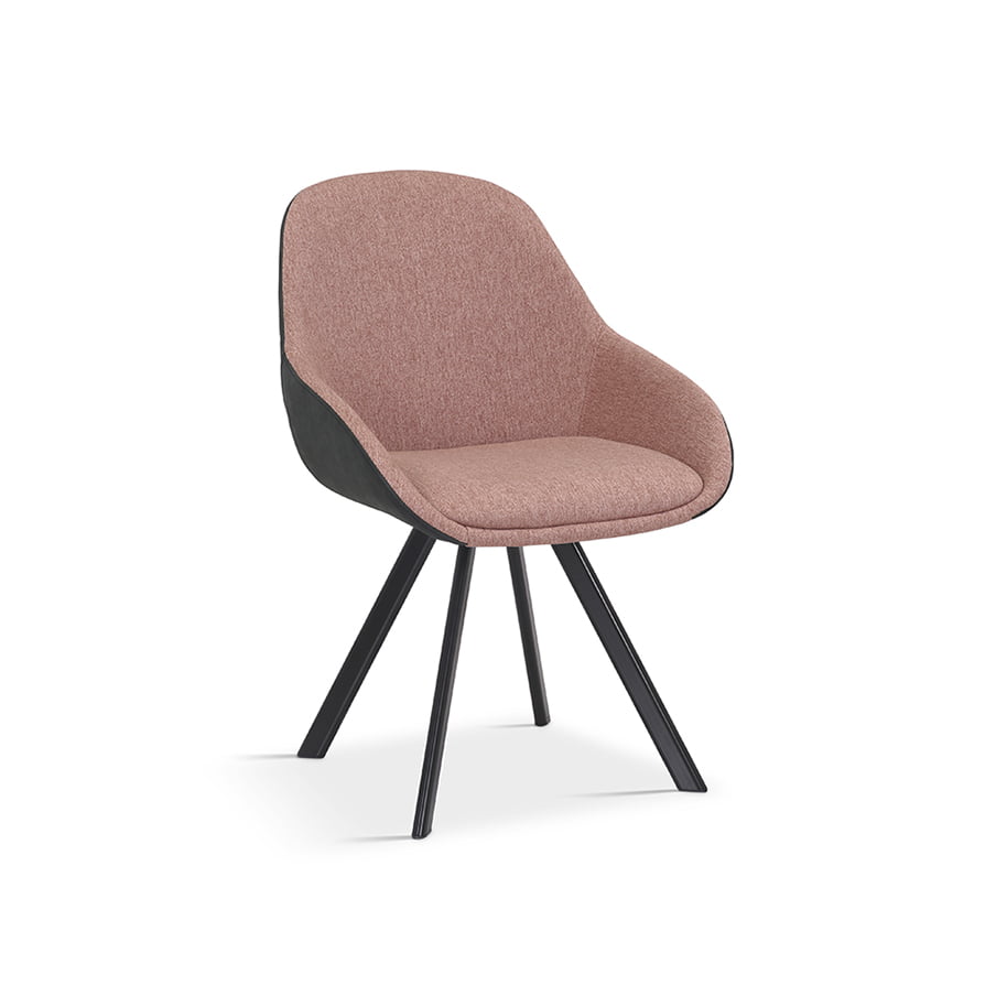 Stoel Malou Roze-Donkergrijs - Set van 2