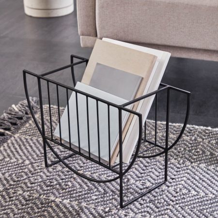 Kave Home Tijdschriftenhouder 'Aubrey', kleur Zwart