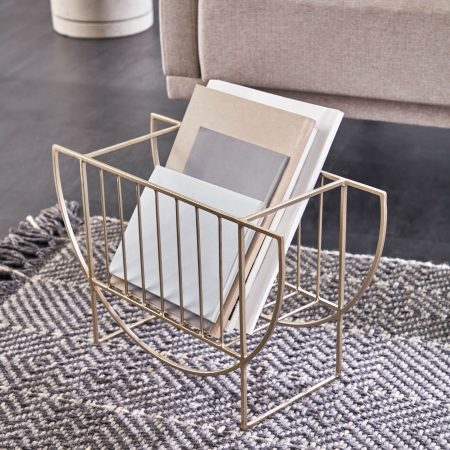 Kave Home Tijdschriftenhouder 'Aubrey', kleur Goud