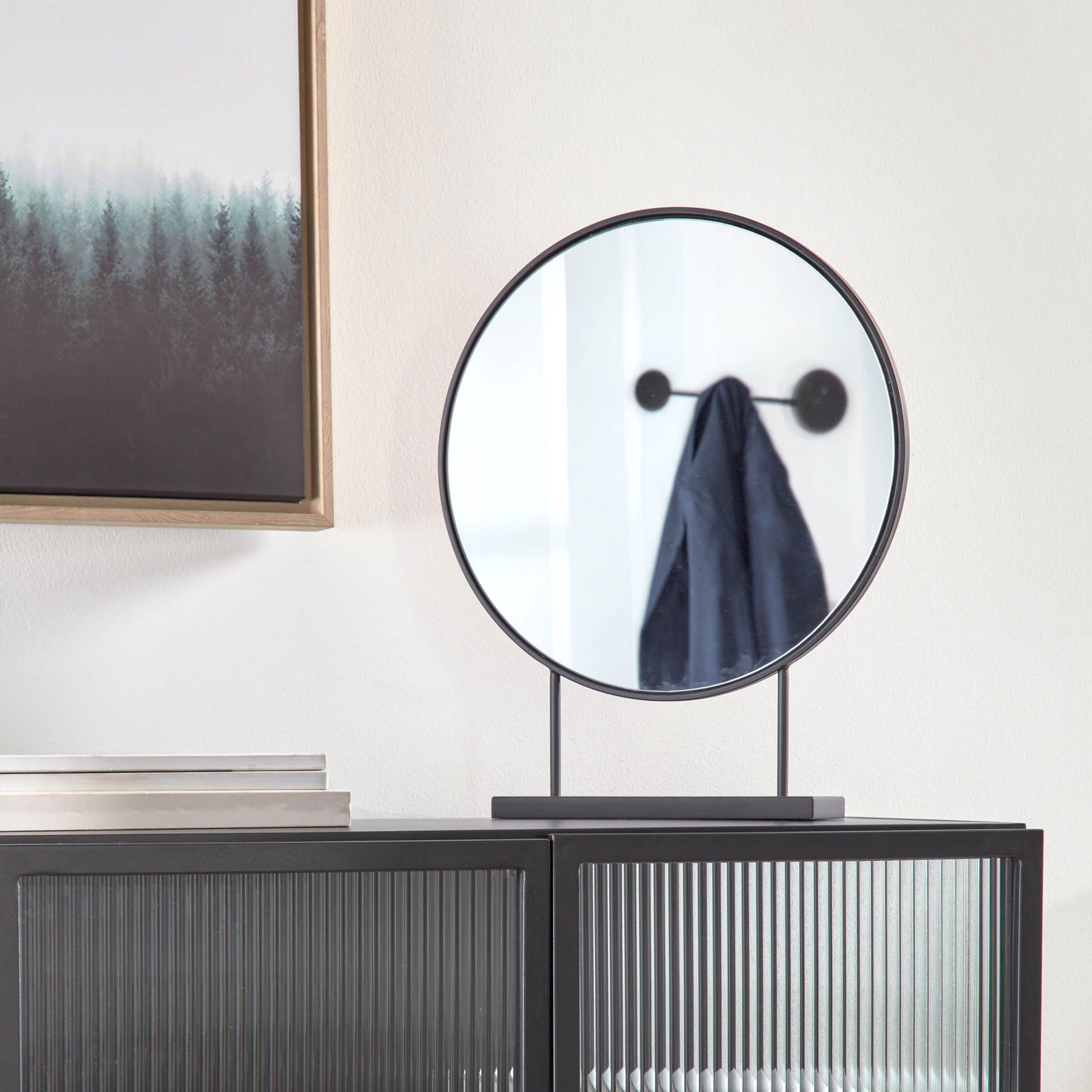 Kave Home Spiegel 'Libia' 45 x 36cm, kleur Zwart