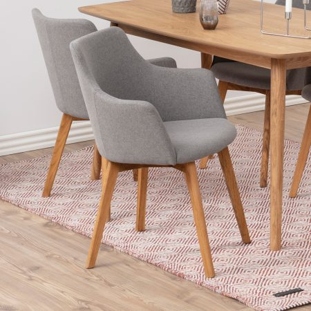 Bendt Eetkamerstoel 'Bella' Hout, kleur Lichtgrijs