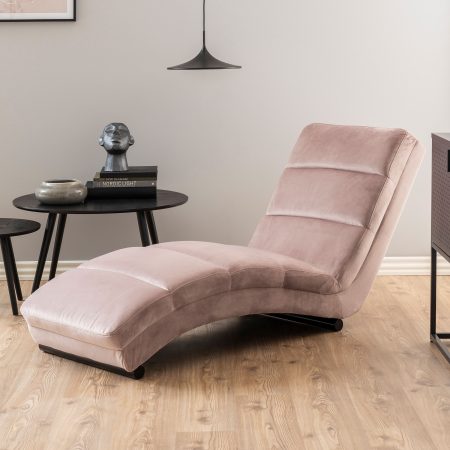 Bendt Relaxfauteuil 'Lauri' Velvet, kleur Dusty Rose
