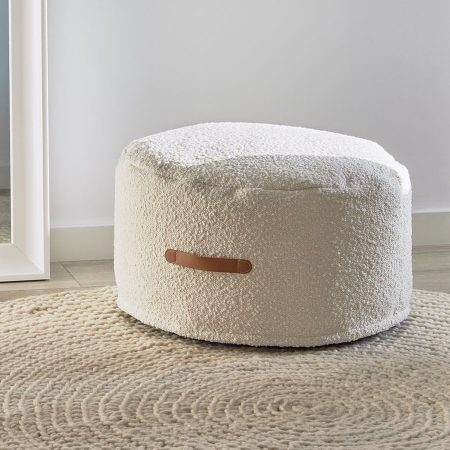 Kave Home Poef 'Adara' Bouclé, kleur Wit