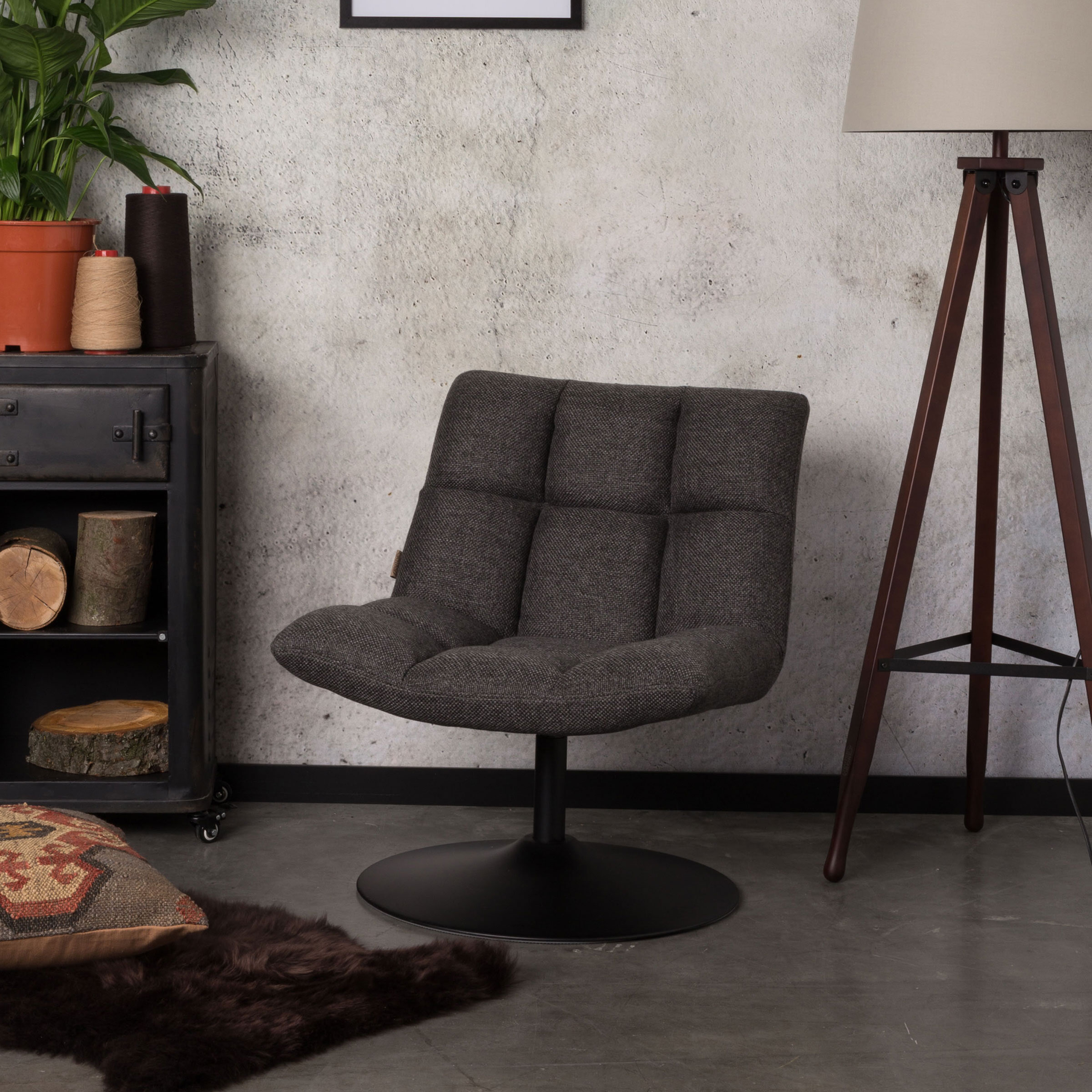 Dutchbone Fauteuil 'Bar', kleur Donkergrijs