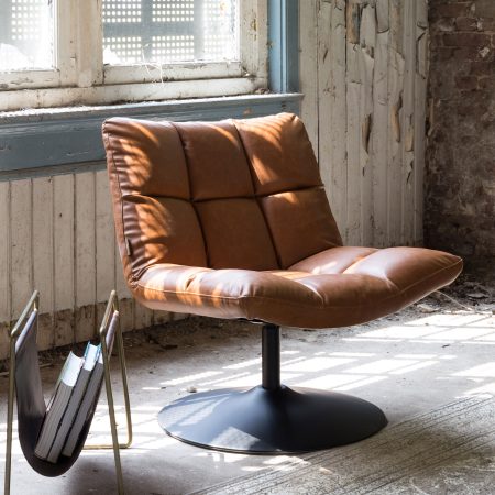 Dutchbone Fauteuil 'Bar' PU, kleur Vintage Bruin