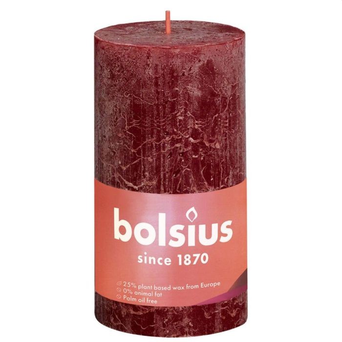 Bolsius Kaars 130X68mm Donker Rood Rustiek