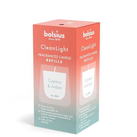 Bolsius navulling Clean light pack Cypress/Amber