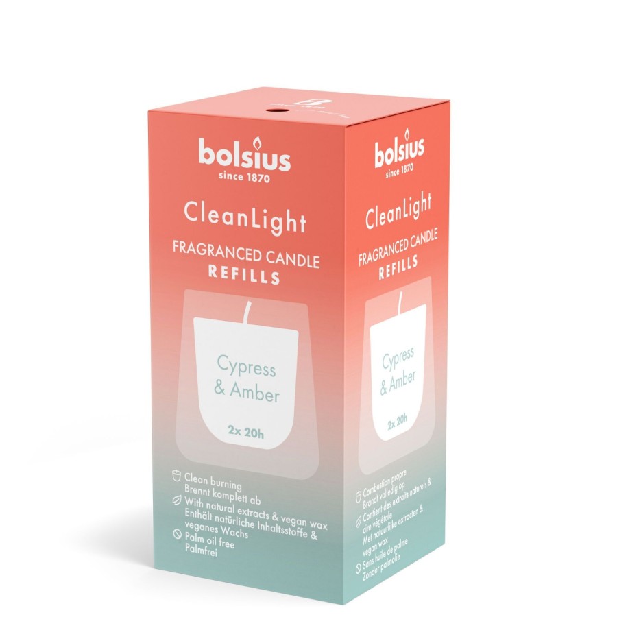 Bolsius navulling Clean light pack Cypress/Amber