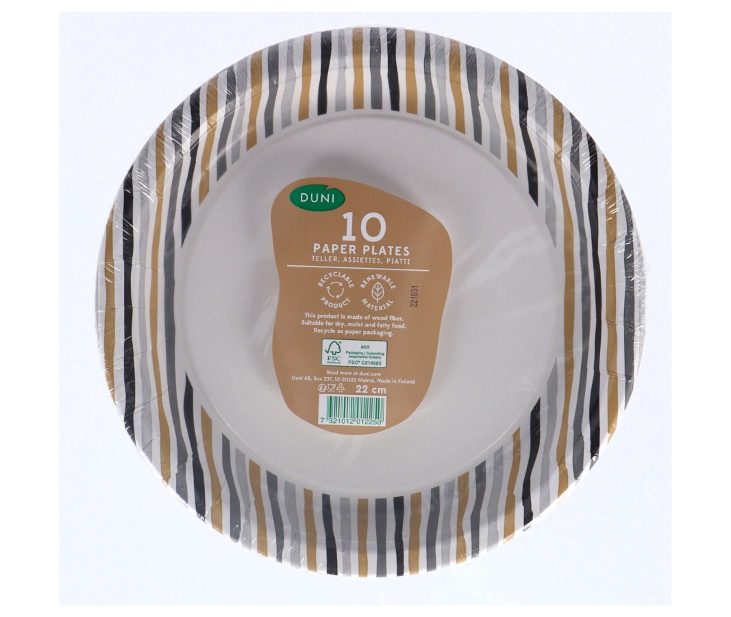 Borden Stripes Black & Gold 22 CM 10 Stuks