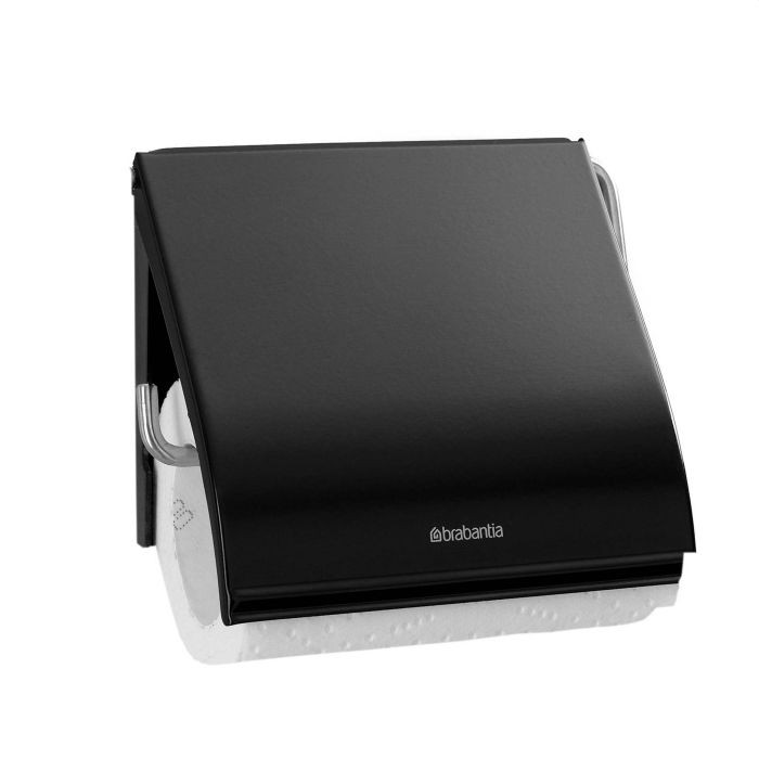 Brabantia toiletrolhouder met klep matt black