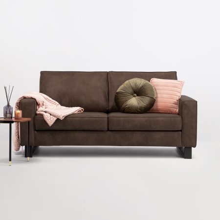 Sohome 3-zits Bank 'Mathew' Microleder, kleur bruin