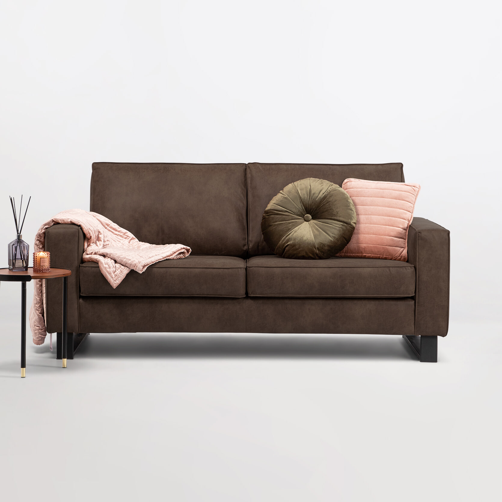 Sohome 3-zits Bank 'Mathew' Microleder, kleur bruin