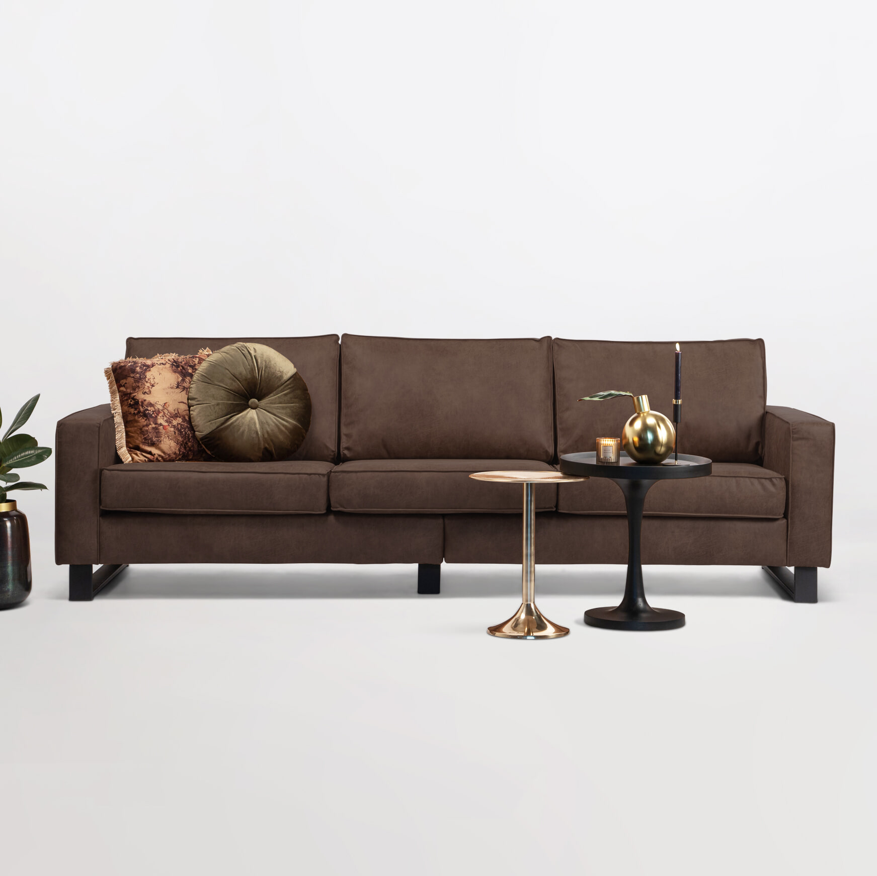 Sohome 5-zits Bank 'Mathew' Microleder, kleur bruin