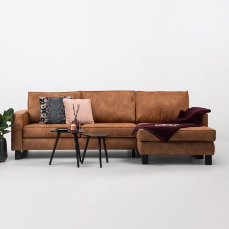 Sohome Loungebank 'Mathew' Rechts, Microleder, kleur cognac