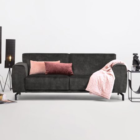 Sohome 3-zits Bank 'Jill' Velvet, kleur antraciet