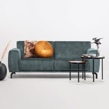 Sohome 3-zits Bank 'Jill' Velvet, kleur petrol