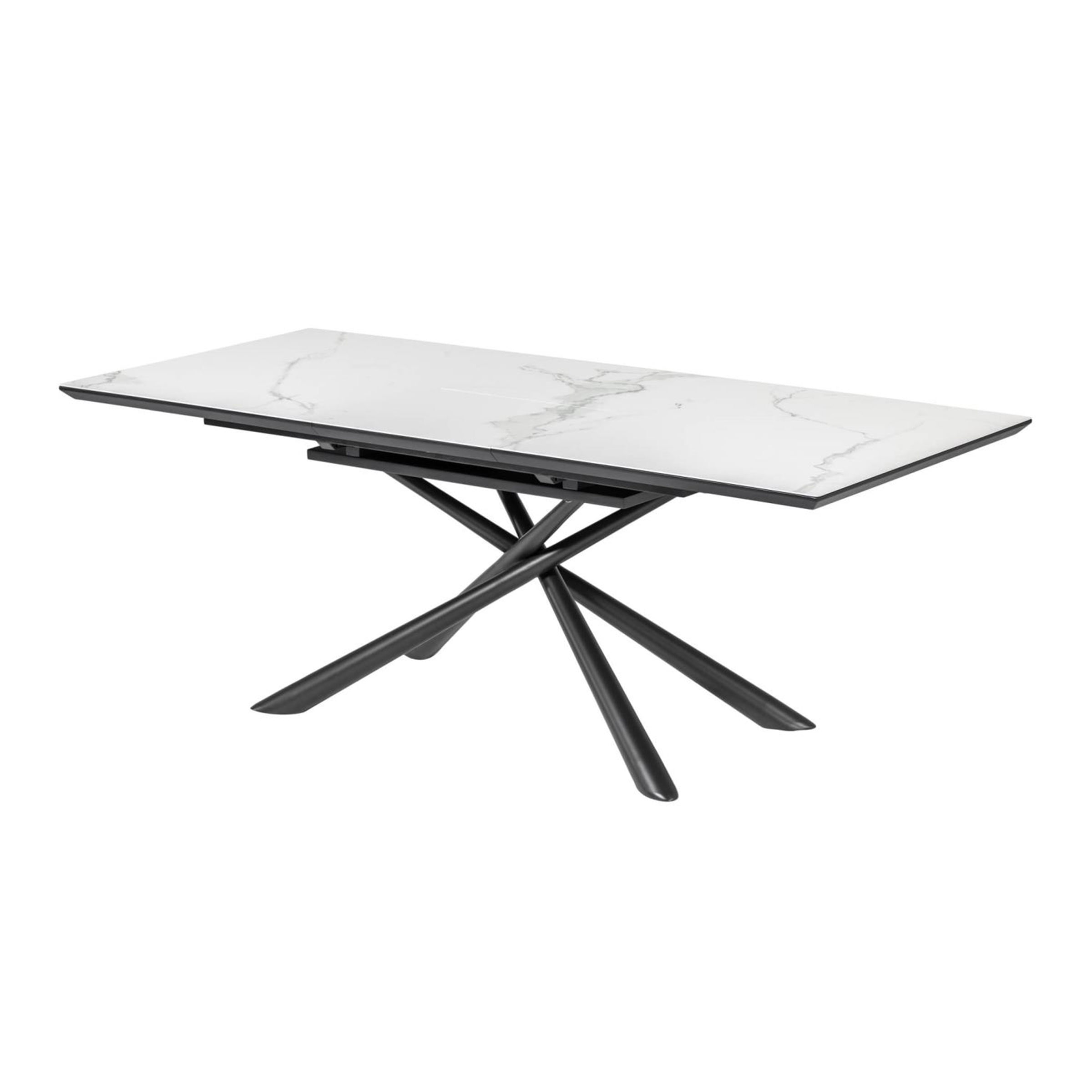 Kave Home Uitschuifbare Eettafel 'Theone' Keramiek met marmerlook, 160-210 x 90cm