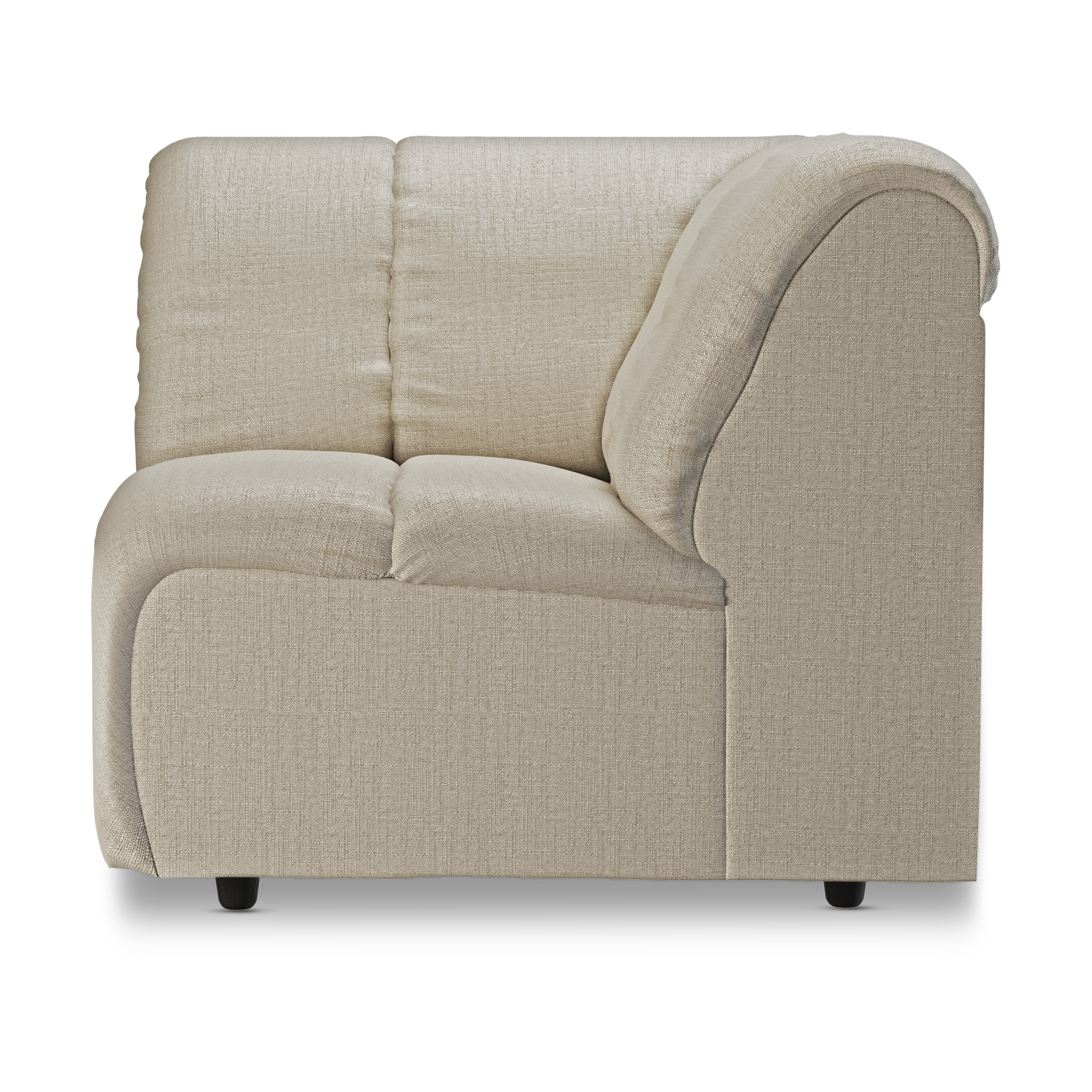 HKliving Wave bank corner Pure Ivory