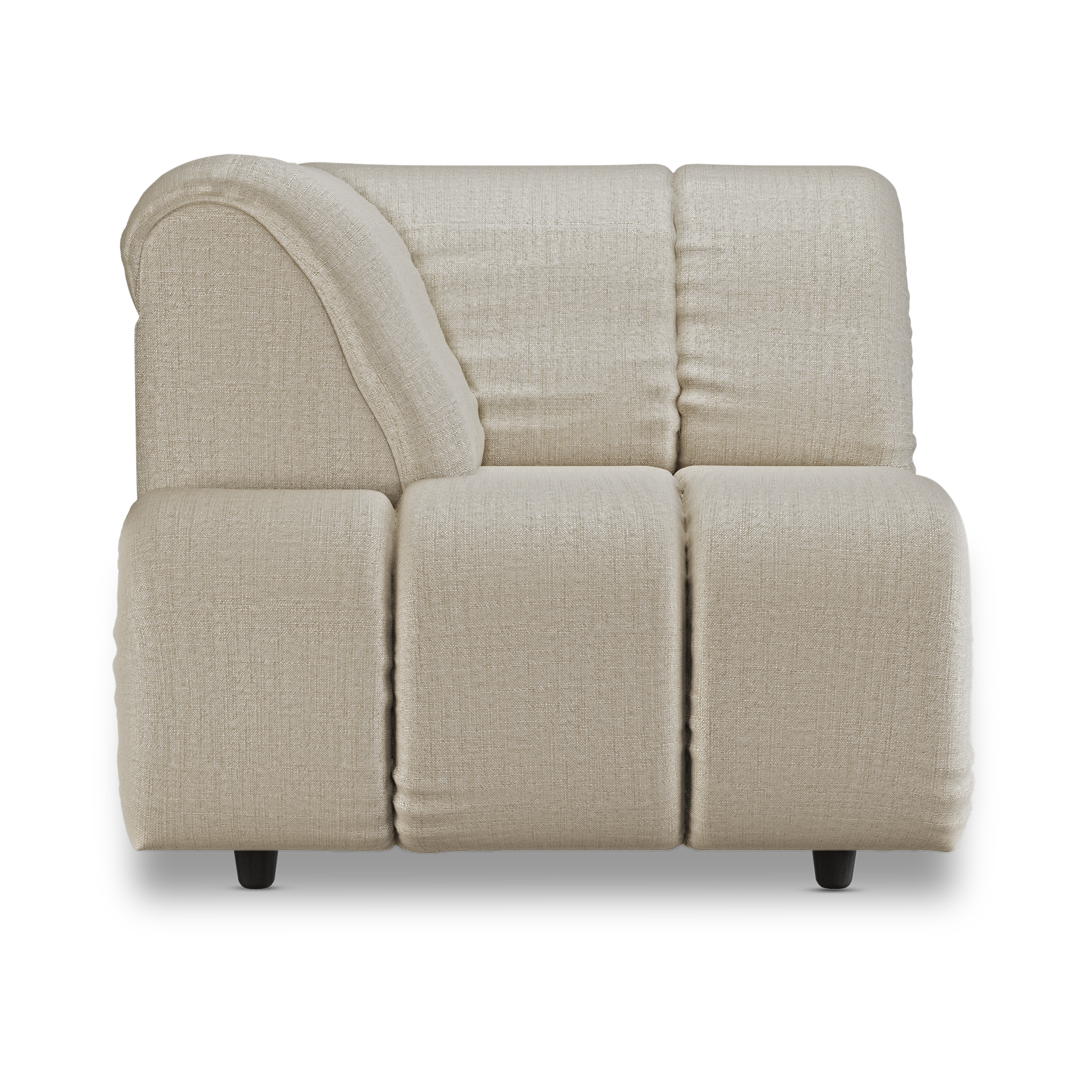 HKliving Wave bank left high arm Pure Ivory