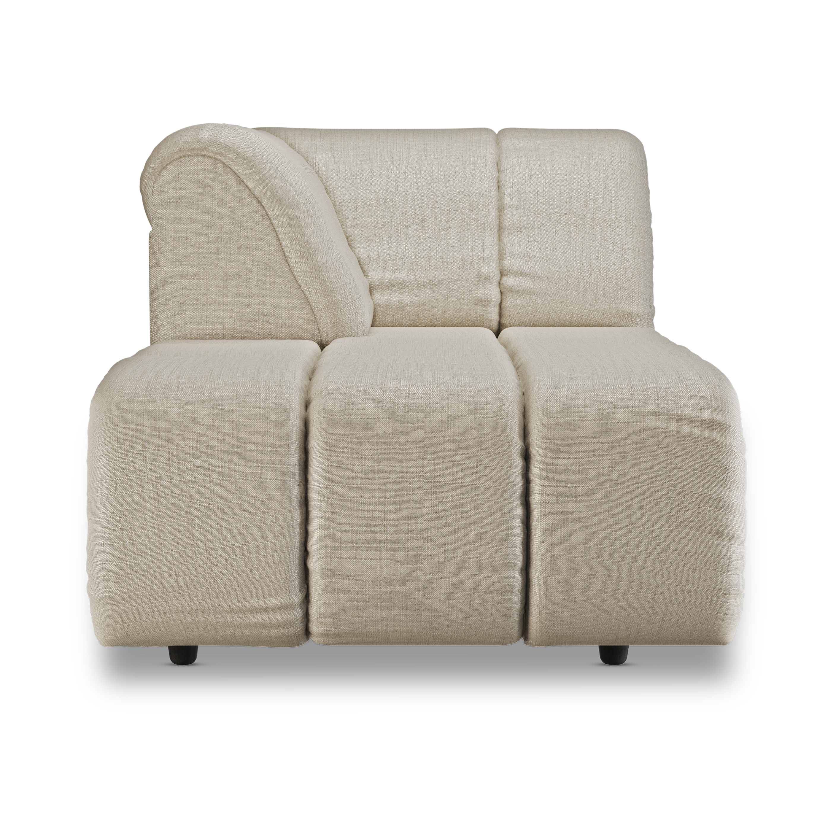 HKliving Wave bank left divan arm Pure Ivory